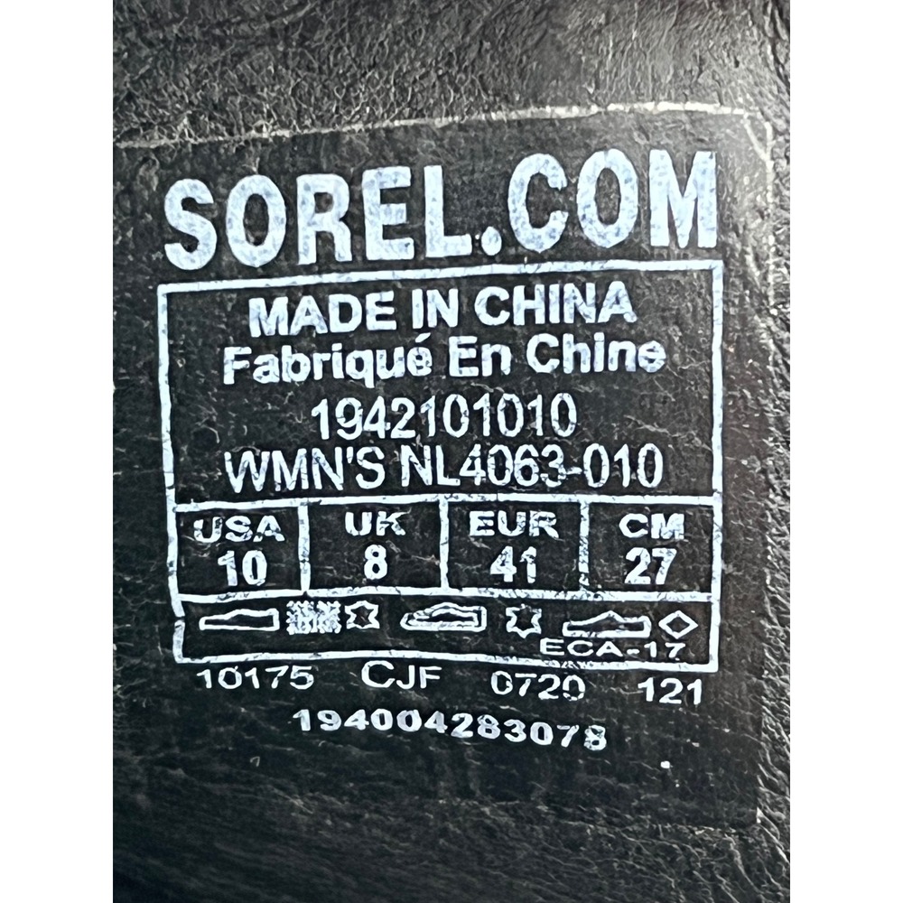 Sorel Joanie II Hi Slingback Wedge Sandals Black Leather Espadrille Women Sz 10 - Picture 8 of 11
